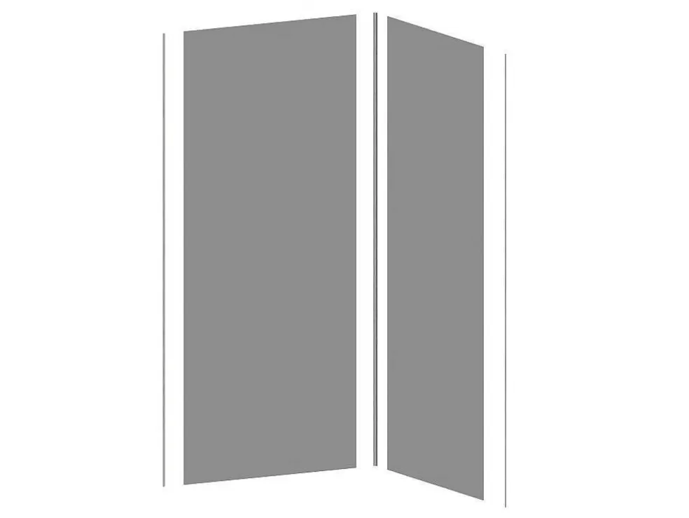 Shower & Design Conjunto De 2 Paineis De Parede De Casa De Banho Com Perfis Incluidos De C. 90 X L. 120 X A. 210 Cm* Painel De Parede Para Duche