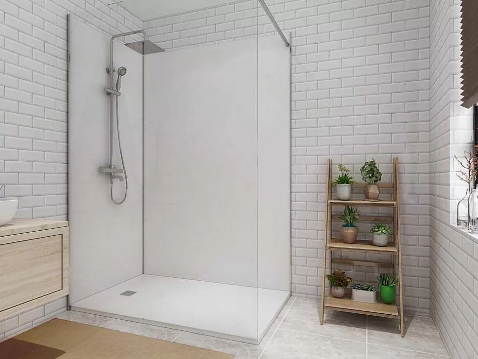 Shower & Design Conjunto De 2 Paineis De Parede De Casa De Banho Com Perfis Incluidos De C. 90 X L. 120 X A. 210 Cm* Painel De Parede Para Duche