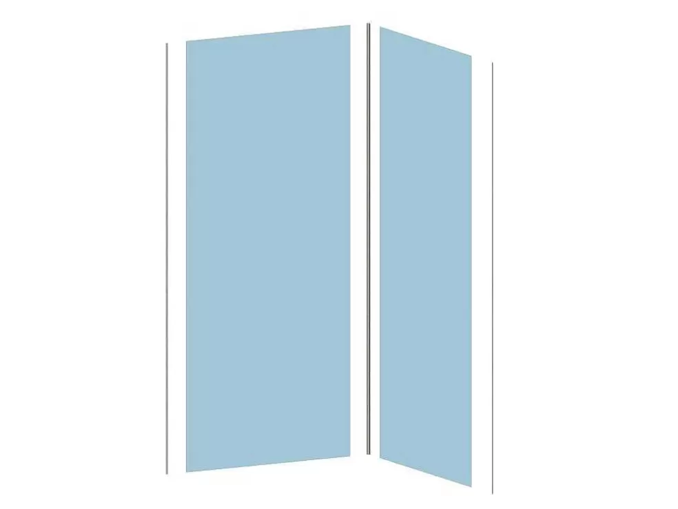 Shower & Design Conjunto De 2 Paineis De Parede De Casa De Banho Com Perfis Incluidos De 2X L. 90 X A. 210 Cm* Painel De Parede Para Duche