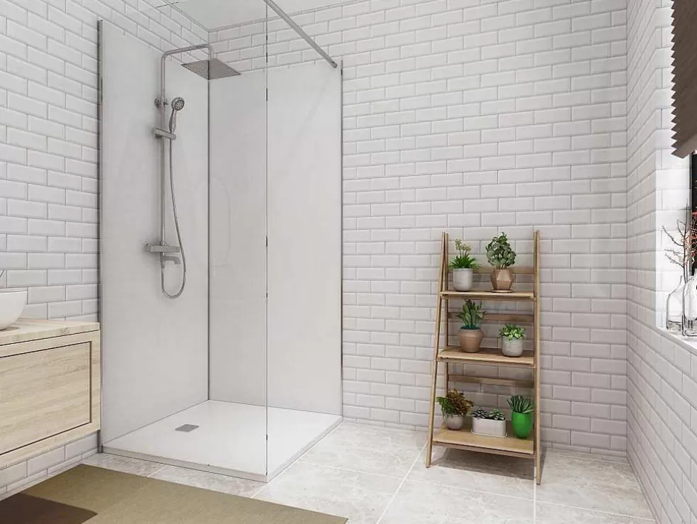 Shower & Design Conjunto De 2 Paineis De Parede De Casa De Banho Com Perfis Incluidos De 2X L. 90 X A. 210 Cm* Painel De Parede Para Duche