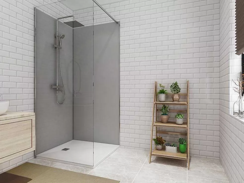 Shower & Design Conjunto De 2 Paineis De Parede De Casa De Banho Com Perfis Incluidos De 2X L. 90 X A. 210 Cm* Painel De Parede Para Duche