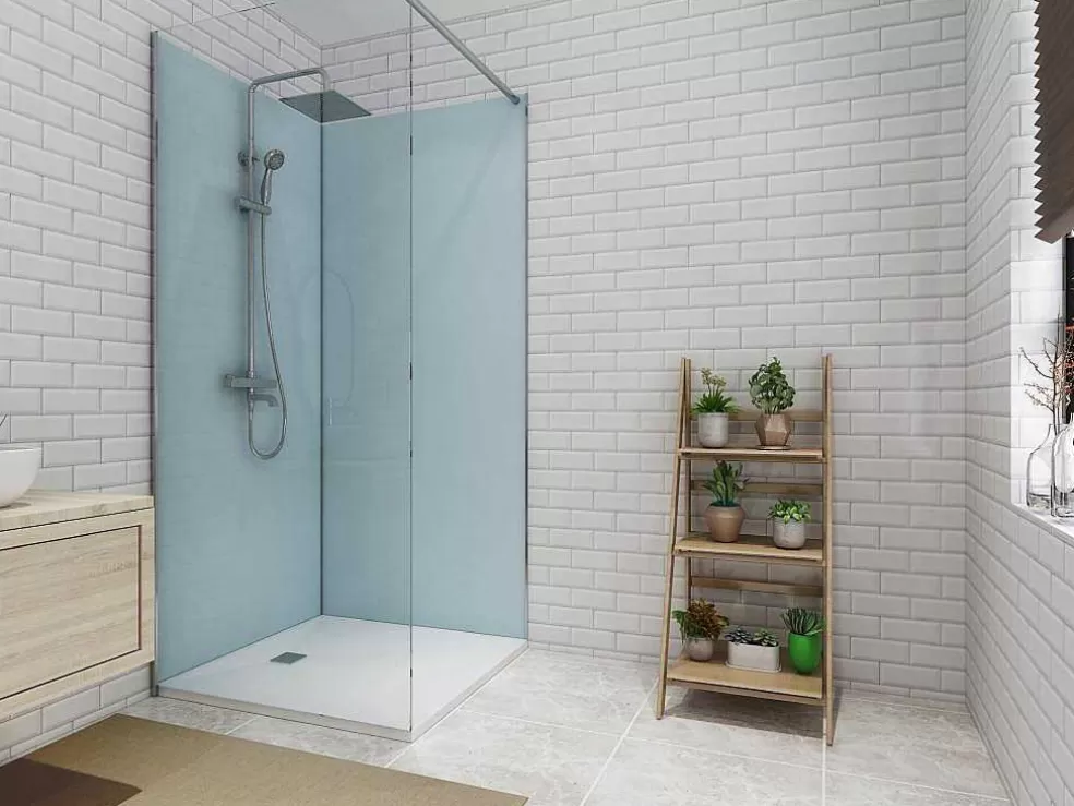 Shower & Design Conjunto De 2 Paineis De Parede De Casa De Banho Com Perfis Incluidos De 2X L. 90 X A. 210 Cm* Painel De Parede Para Duche