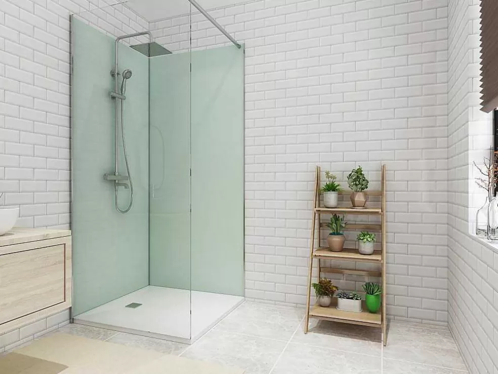 Shower & Design Conjunto De 2 Paineis De Parede De Casa De Banho Com Perfis Incluidos De 2X L. 90 X A. 210 Cm* Painel De Parede Para Duche