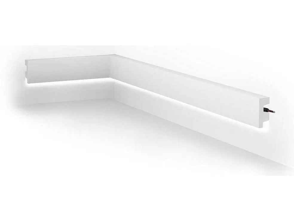 Vente-unique Conjunto De 3 RodaPés Em Polistireno C290 X A5 Cm Branco - Ardeo* Rodape