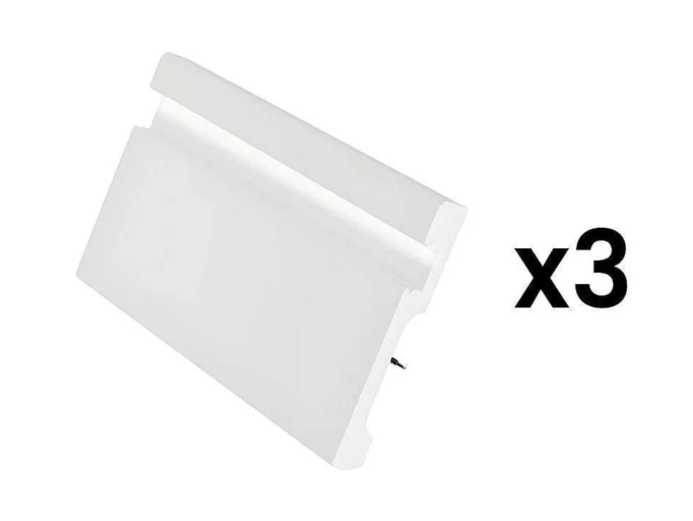 Vente-unique Conjunto De 3 RodaPés Em Polistireno C290 X A12 Cm Branco - Ateno* Rodape