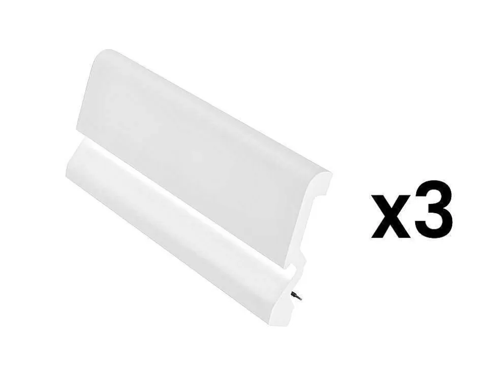 Vente-unique Conjunto De 3 RodaPés Em Polistireno C290 X A10 Cm Branco - Coreo* Rodape