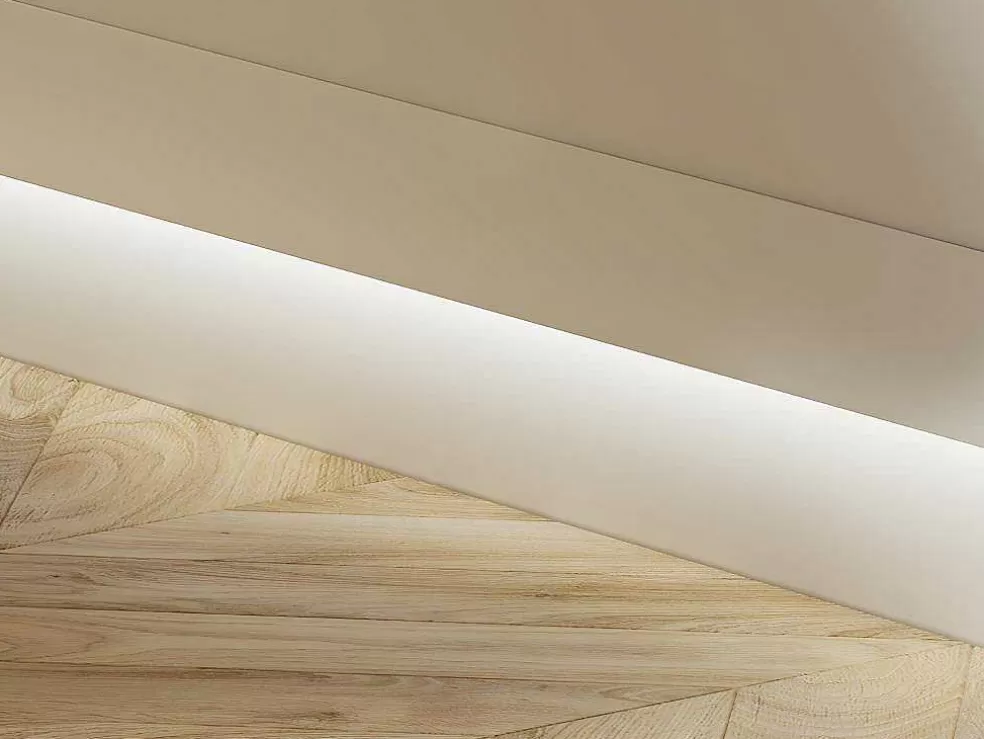 Vente-unique Conjunto De 3 RodaPés Em Polistireno C290 X A15 Cm Branco - Radeno* Rodape