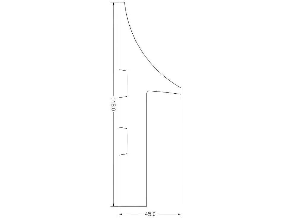 Vente-unique Conjunto De 3 RodaPés Em Polistireno C290 X A15 Cm Branco - Radeno* Rodape