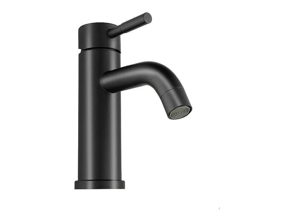 Shower & Design Conjunto De 2 Torneiras Misturadoras Mecanicas Arredondadas Em Inox Escovado Preto Mate A17 Cm - Salavan* Torneira