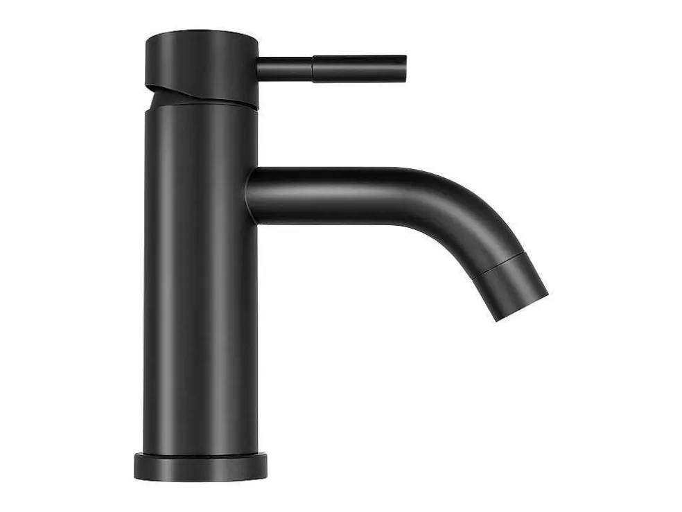 Shower & Design Conjunto De 2 Torneiras Misturadoras Mecanicas Arredondadas Em Inox Escovado Preto Mate A17 Cm - Salavan* Torneira