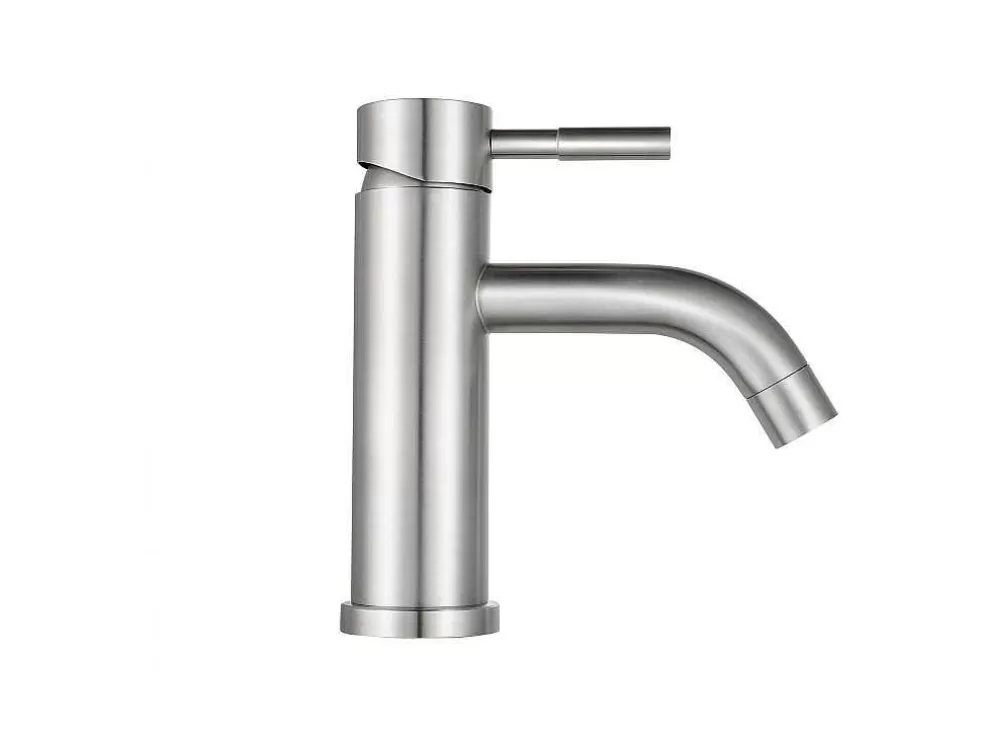 Shower & Design Conjunto De 2 Torneiras Misturadoras Mecanicas Arredondadas Inox Cor Niquel Escovado A17 Cm - Salavan* Torneira