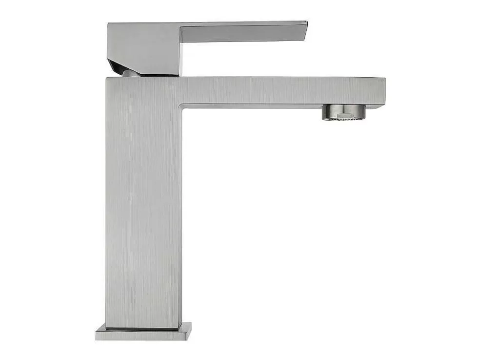 Shower & Design Conjunto De 2 Torneiras Misturadoras Mecanicas Quadradas Inox Cor Niquel Esvocado A17,3 Cm - Canilas* Torneira