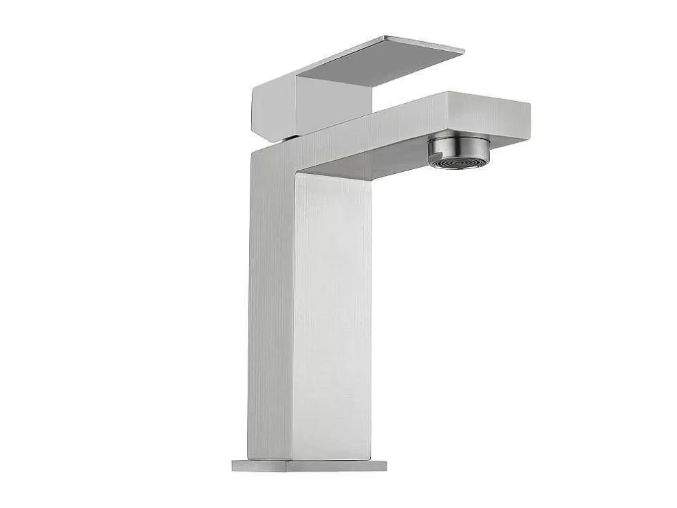Shower & Design Conjunto De 2 Torneiras Misturadoras Mecanicas Quadradas Inox Cor Niquel Esvocado A17,3 Cm - Canilas* Torneira