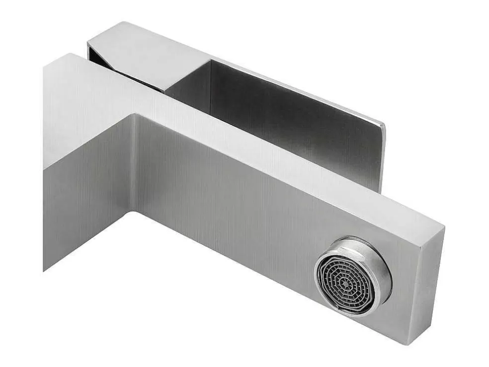 Shower & Design Conjunto De 2 Torneiras Misturadoras Mecanicas Quadradas Inox Cor Niquel Esvocado A17,3 Cm - Canilas* Torneira