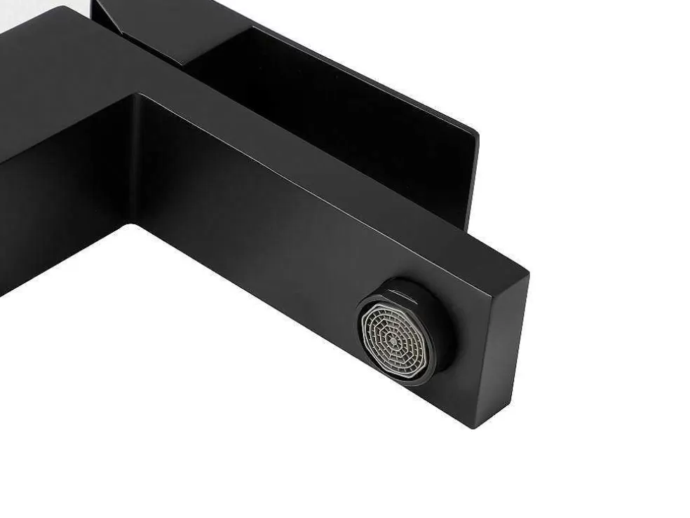 Shower & Design Conjunto De 2 Torneiras Misturadoras Mecanicas Quadradas Inox Escovado Preto Mate A17,3 Cm - Canilas* Torneira