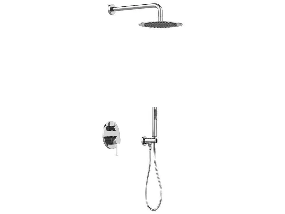 Shower & Design Conjunto De Duche Encastravel Com Torneira Misturadora Mecanica Cor Niquel Escovado - Tamise* Coluna De Duche
