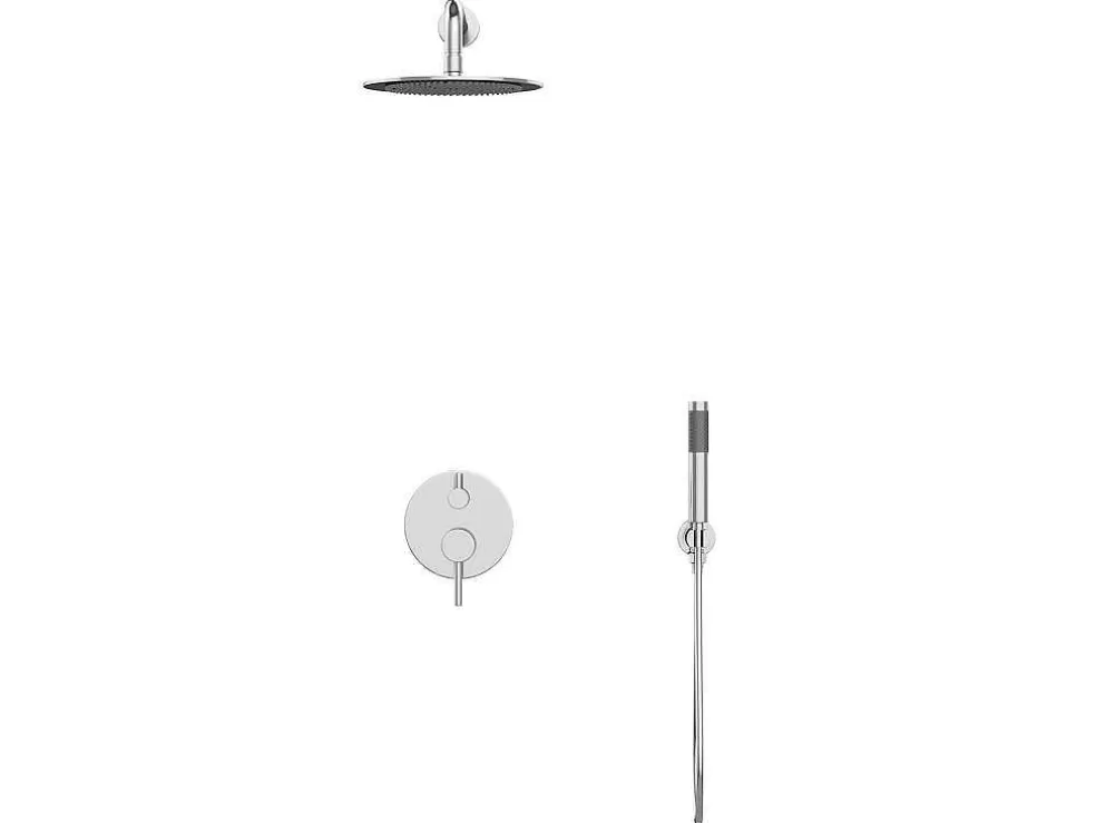 Shower & Design Conjunto De Duche Encastravel Com Torneira Misturadora Mecanica Cor Niquel Escovado - Tamise* Coluna De Duche
