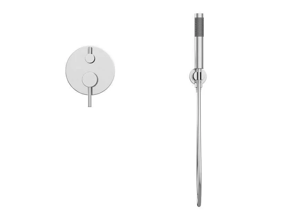 Shower & Design Conjunto De Duche Encastravel Com Torneira Misturadora Mecanica Cor Niquel Escovado - Tamise* Coluna De Duche
