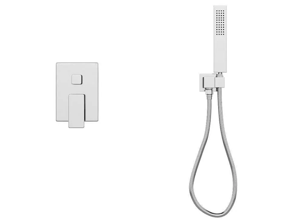 Shower & Design Conjunto De Duche Encastravel Com Torneira Misturadora Mecanica Cor Niquel Escovado - Tocantis* Coluna De Duche