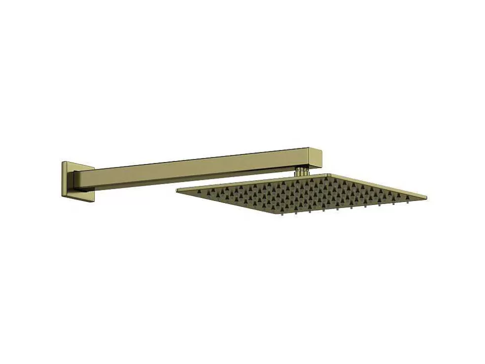 Shower & Design Conjunto De Duche Encastravel Com Torneira Misturadora Mecanica Dourado Acabamento Acetinado - Tocantis* Coluna De Duche