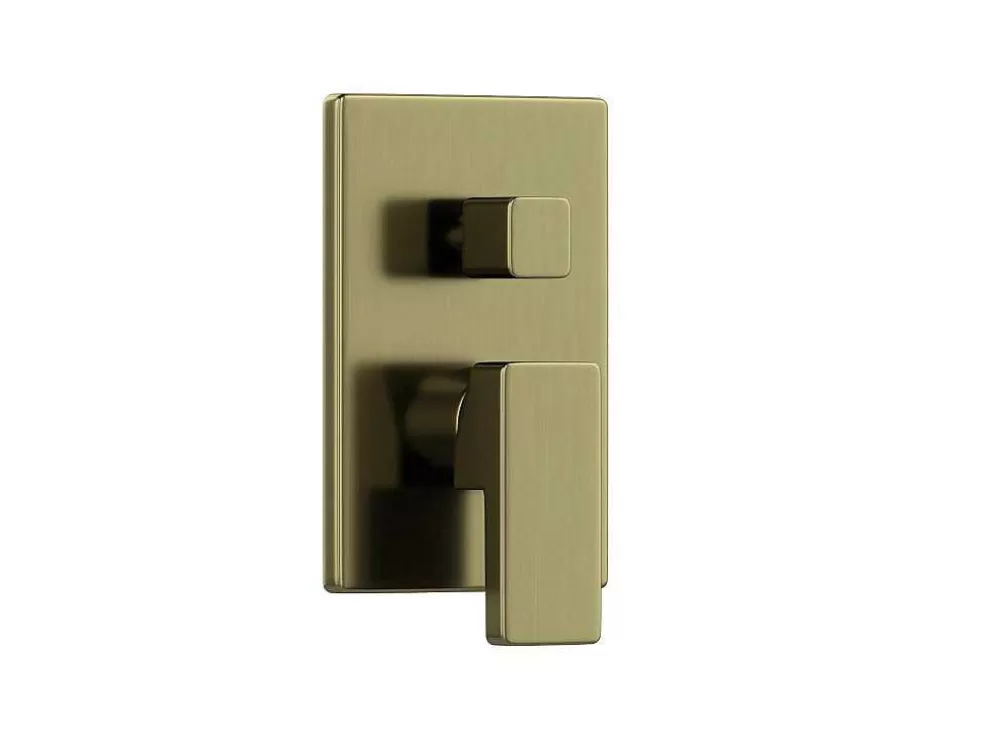 Shower & Design Conjunto De Duche Encastravel Com Torneira Misturadora Mecanica Dourado Acabamento Acetinado - Tocantis* Coluna De Duche