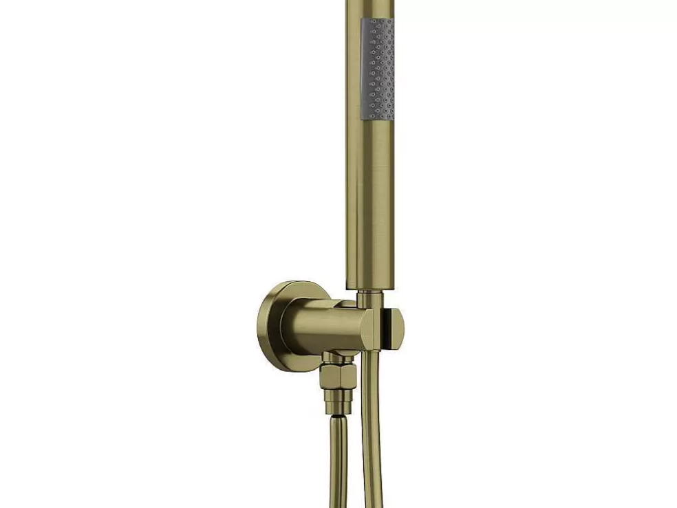 Shower & Design Conjunto De Duche Encastravel Com Torneira Misturadora Mecanica Dourado Acabamento Escovado - Tamise* Promoções Casa De Banho & Bem-Estar