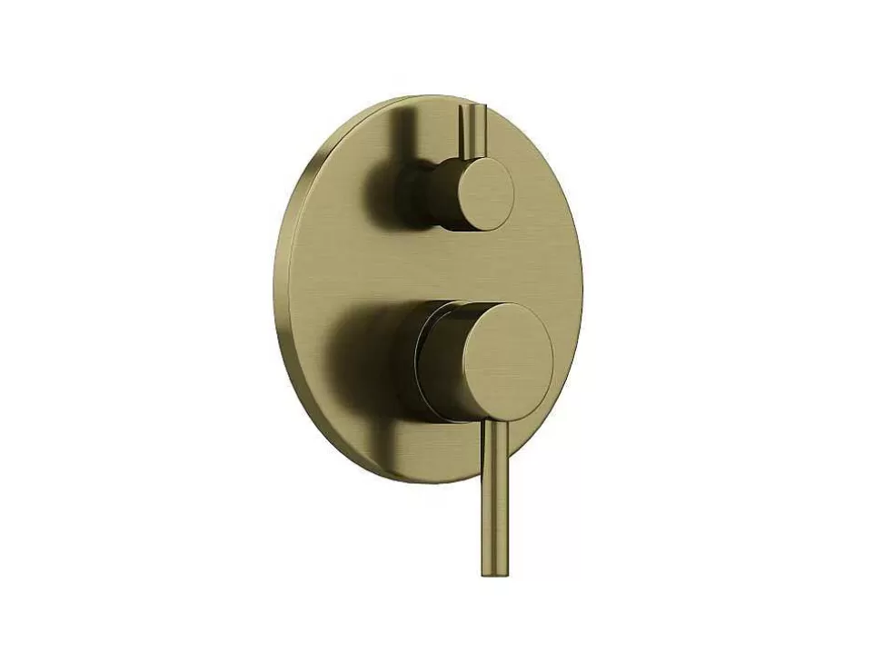 Shower & Design Conjunto De Duche Encastravel Com Torneira Misturadora Mecanica Dourado Acabamento Escovado - Tamise* Promoções Casa De Banho & Bem-Estar