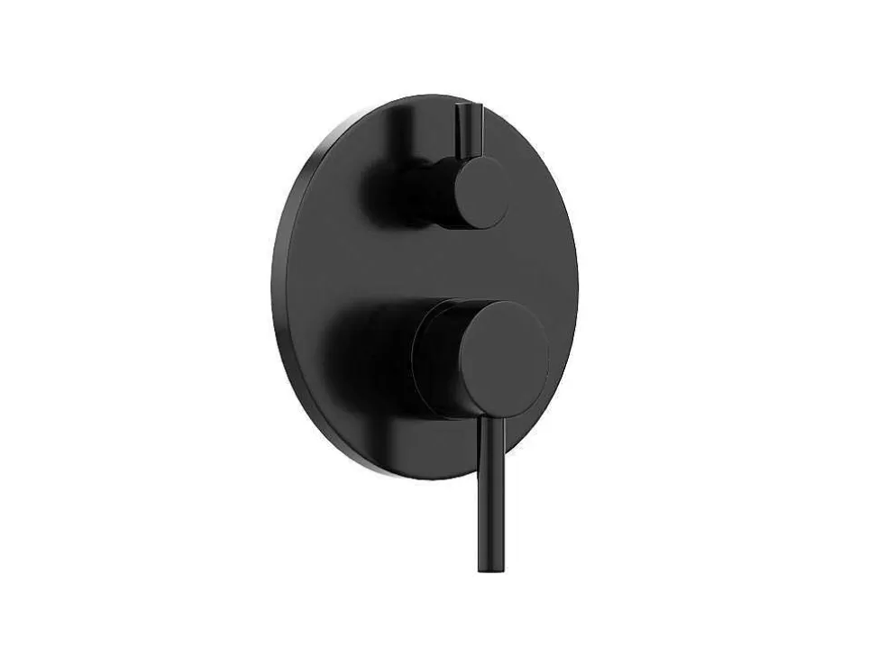 Shower & Design Conjunto De Duche Encastravel Com Torneira Misturadora Mecanica Preto Mate - Tamise* Coluna De Duche