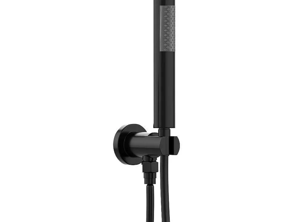 Shower & Design Conjunto De Duche Encastravel Com Torneira Misturadora Mecanica Preto Mate - Tamise* Coluna De Duche
