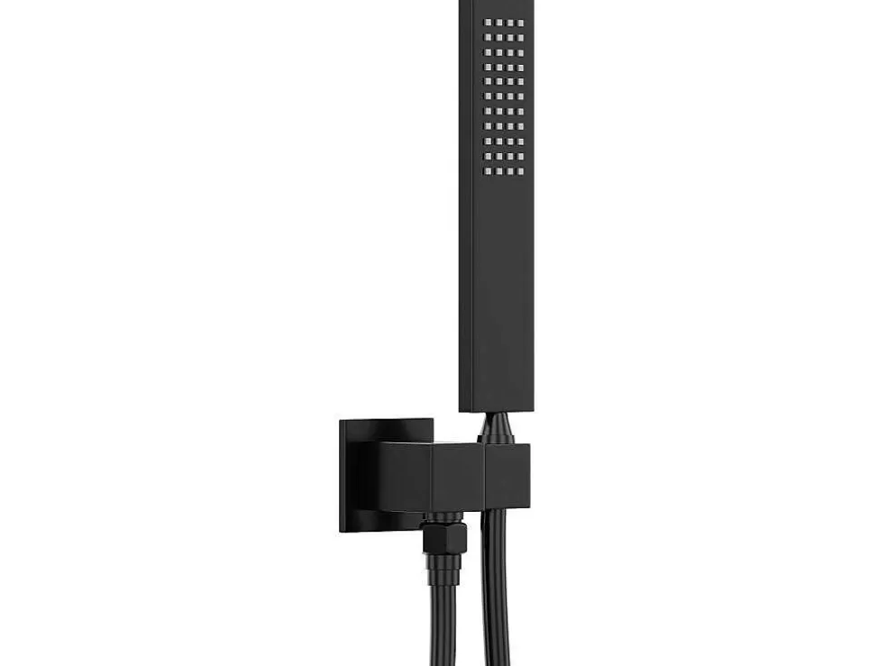 Shower & Design Conjunto De Duche Encastravel Com Torneira Misturadora Mecanica Preto Mate - Tocantis* Coluna De Duche