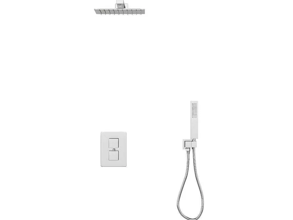 Shower & Design Conjunto De Duche Encastravel Com Torneira Misturadora Termostatica Cor Niquel Escovado - Terek* Coluna De Duche