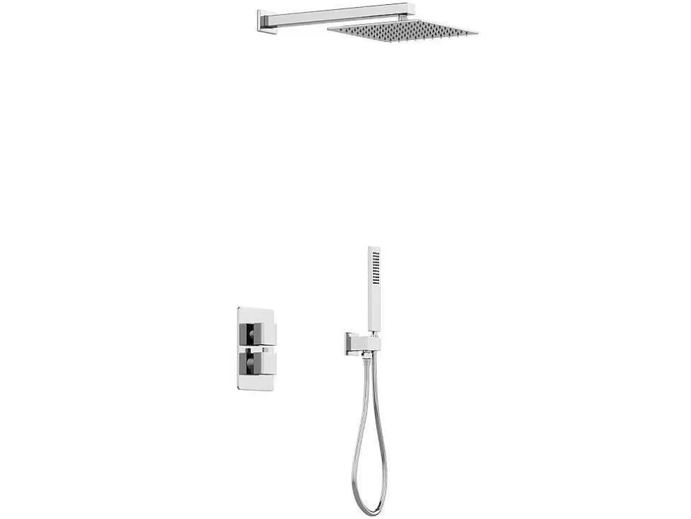 Shower & Design Conjunto De Duche Encastravel Com Torneira Misturadora Termostatica Cor Niquel Escovado - Terek* Coluna De Duche