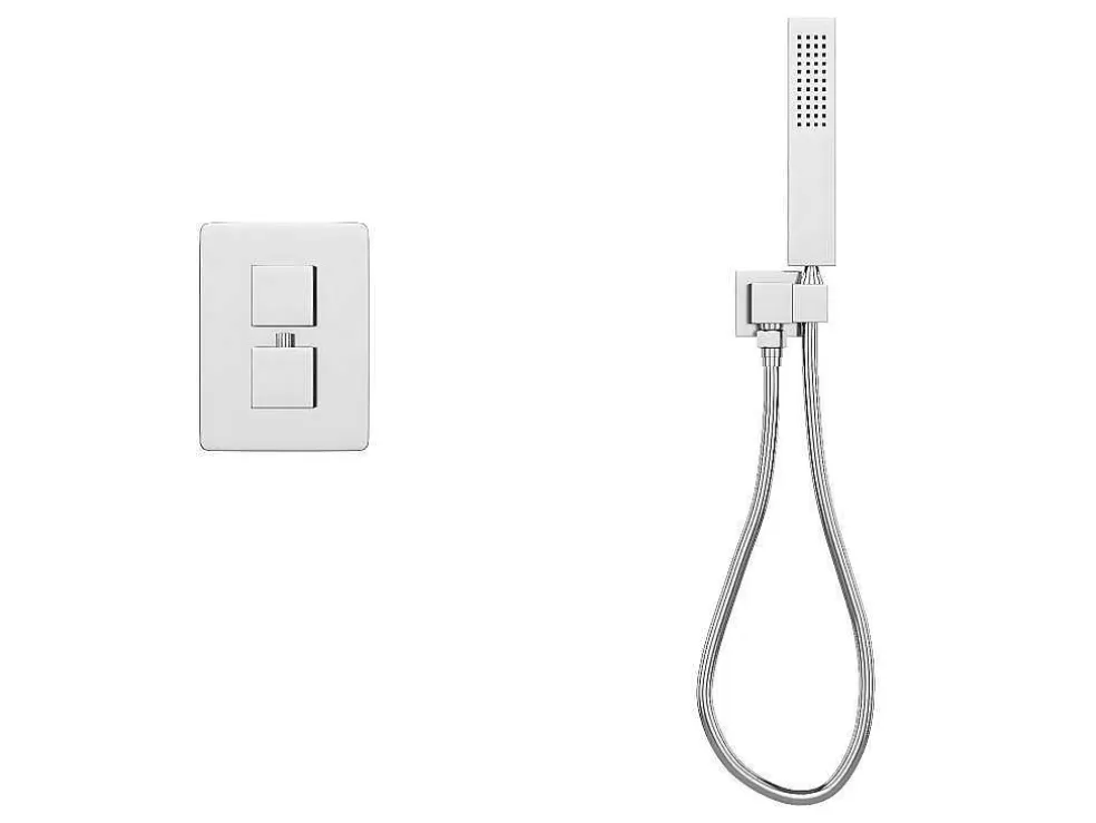 Shower & Design Conjunto De Duche Encastravel Com Torneira Misturadora Termostatica Cor Niquel Escovado - Terek* Coluna De Duche