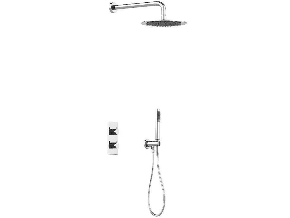 Shower & Design Conjunto De Duche Encastravel Com Torneira Misturadora Termostatica Cor Niquel Escovado - Timavo* Promoções Casa De Banho & Bem-Estar