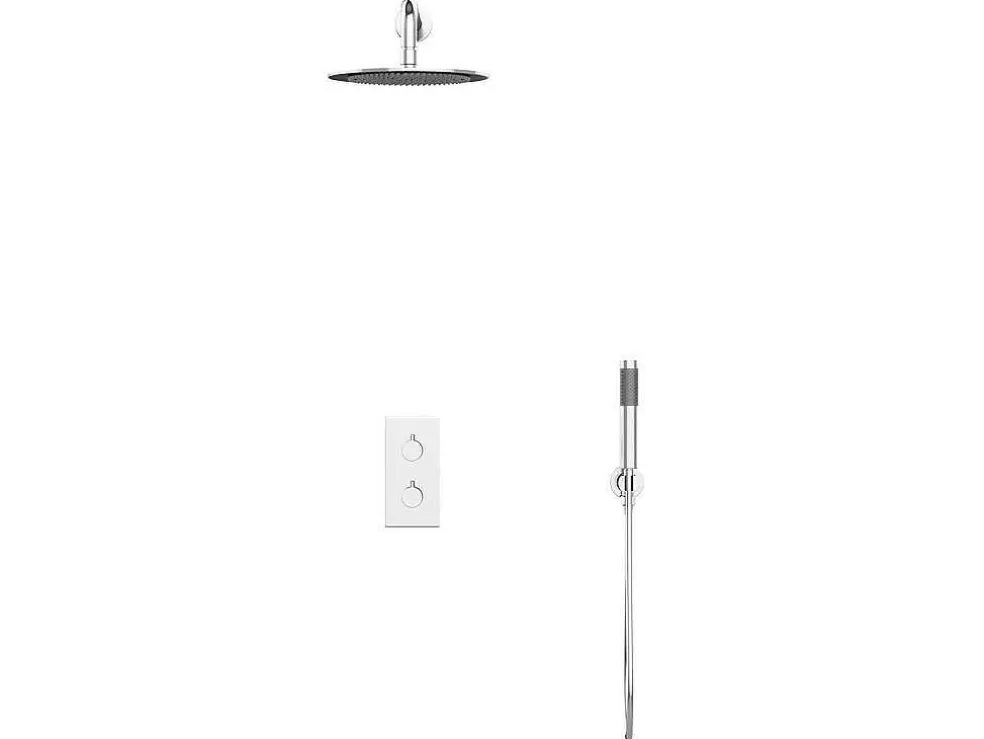 Shower & Design Conjunto De Duche Encastravel Com Torneira Misturadora Termostatica Cor Niquel Escovado - Timavo* Promoções Casa De Banho & Bem-Estar