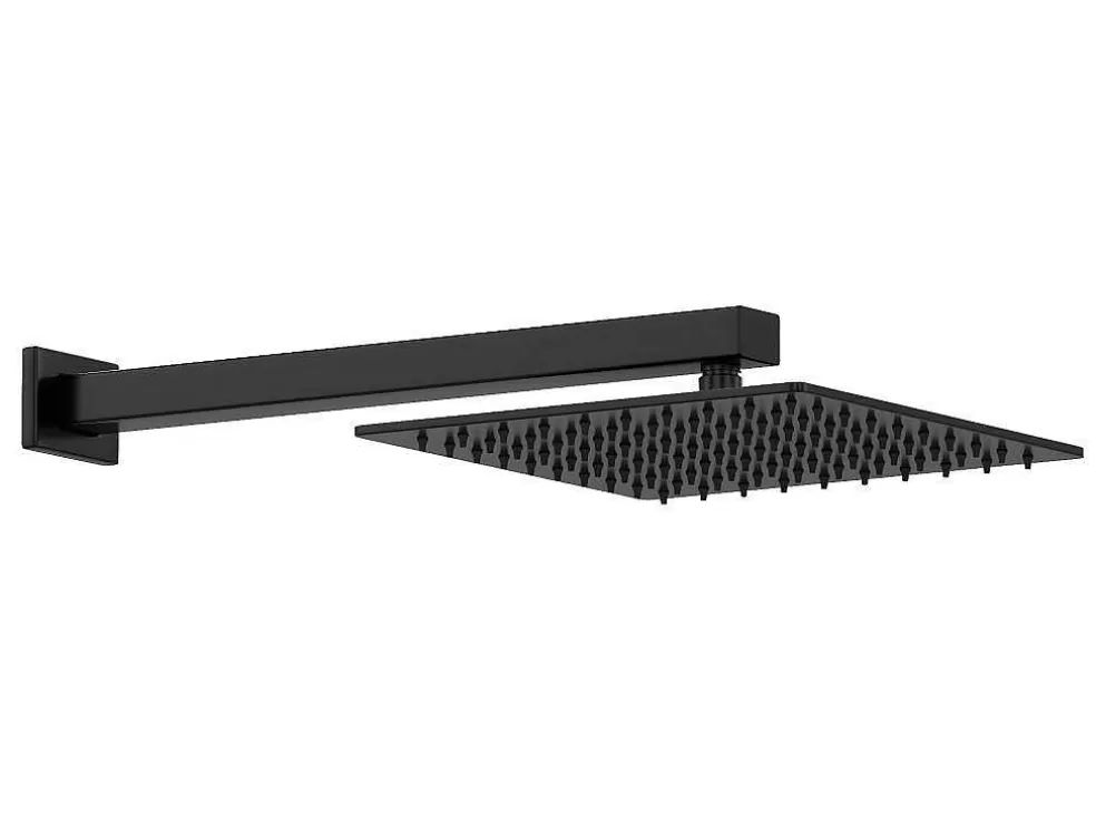 Shower & Design Conjunto De Duche Encastravel Com Torneira Misturadora Termostatica E Suporte De Parede Regulavel Preto Mate - Terek* Coluna De Duche