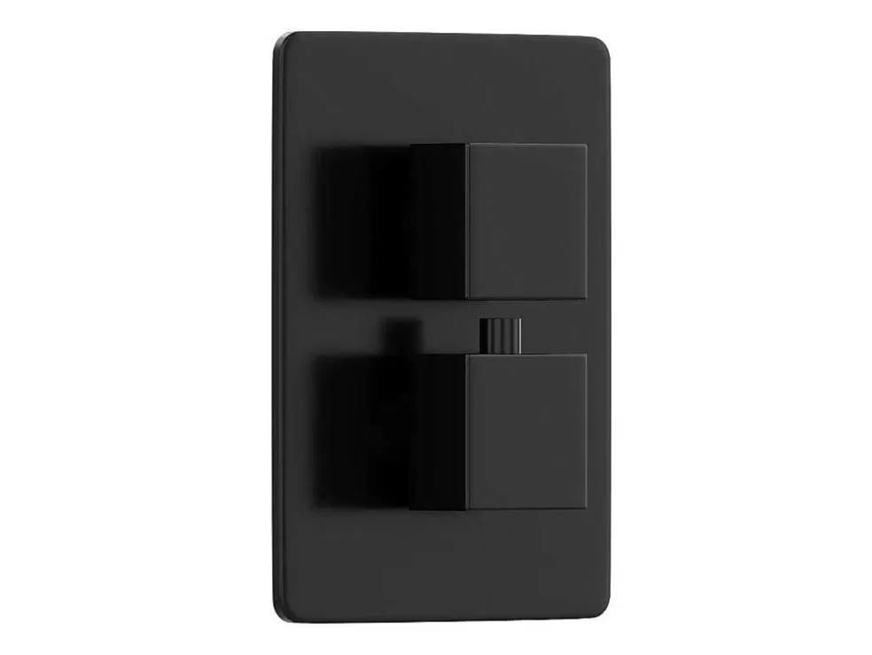 Shower & Design Conjunto De Duche Encastravel Com Torneira Misturadora Termostatica E Suporte De Parede Regulavel Preto Mate - Terek* Coluna De Duche