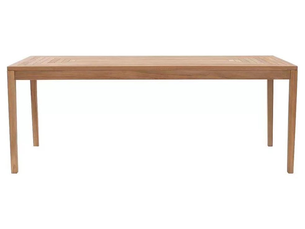 MYLIA Conjunto De Jantar De Jardim Em Teca, 1 Mesa C. 200 Cm + 6 Cadeiroes, Natural Claro - Allende* Conjunto Mesa E Cadeiras De Jardim