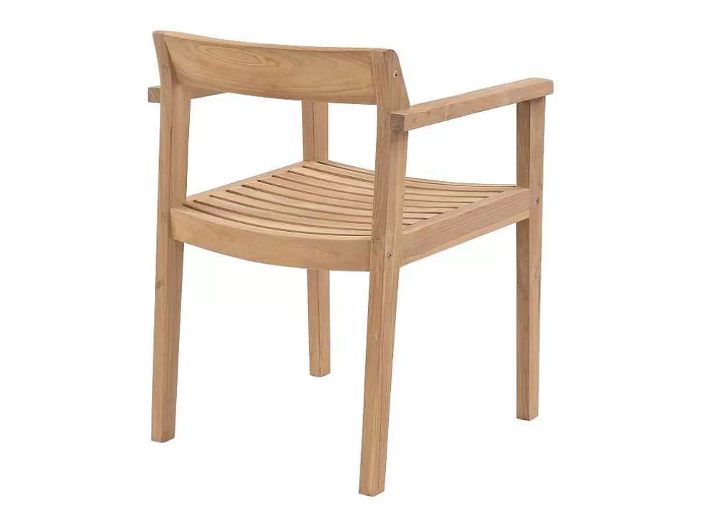 MYLIA Conjunto De Jantar De Jardim Em Teca, 1 Mesa C. 200 Cm + 6 Cadeiroes, Natural Claro - Allende* Conjunto Mesa E Cadeiras De Jardim