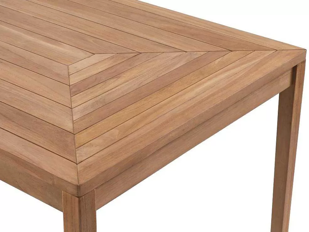 MYLIA Conjunto De Jantar De Jardim Em Teca, 1 Mesa C. 200 Cm + 6 Cadeiroes, Natural Claro - Allende* Conjunto Mesa E Cadeiras De Jardim