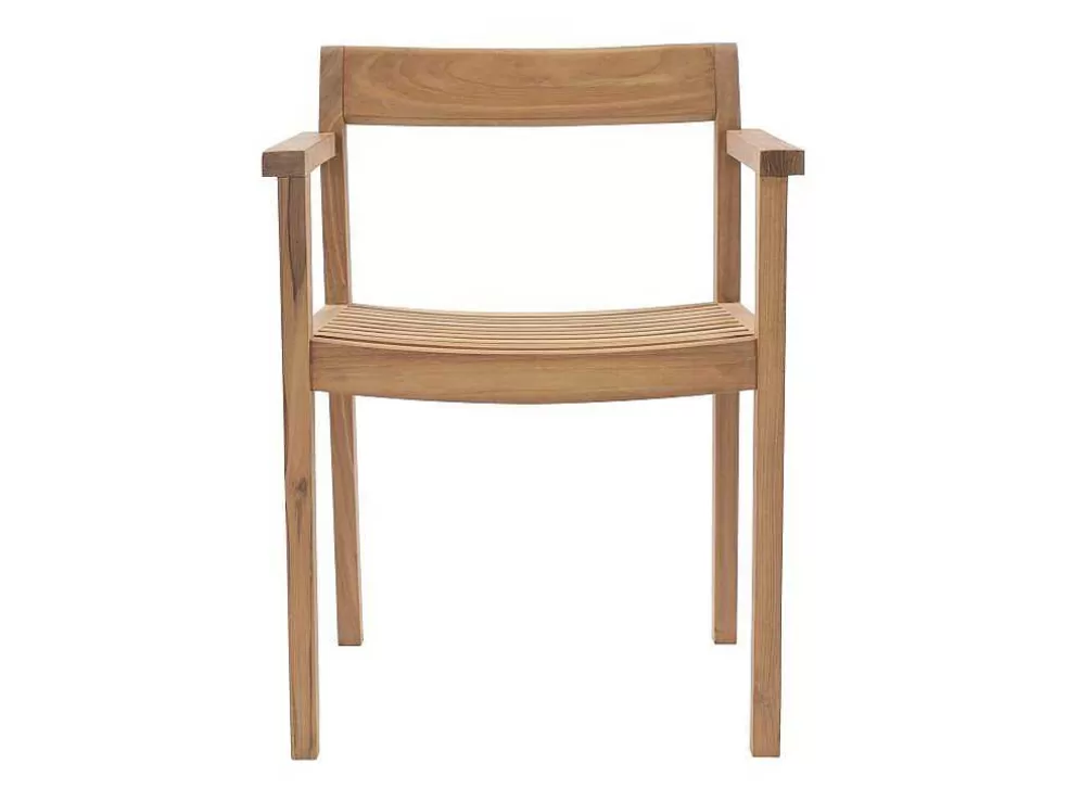 MYLIA Conjunto De Jantar De Jardim Em Teca, 1 Mesa C. 200 Cm + 6 Cadeiroes, Natural Claro - Allende* Conjunto Mesa E Cadeiras De Jardim