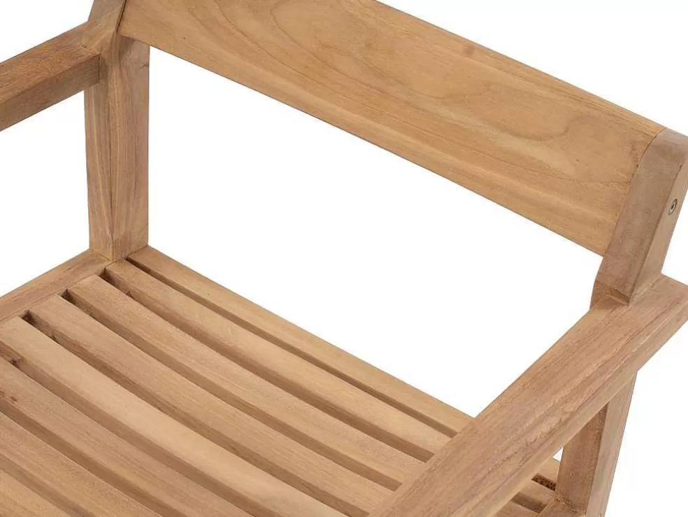 MYLIA Conjunto De Jantar De Jardim Em Teca, 1 Mesa C. 200 Cm + 6 Cadeiroes, Natural Claro - Allende* Conjunto Mesa E Cadeiras De Jardim