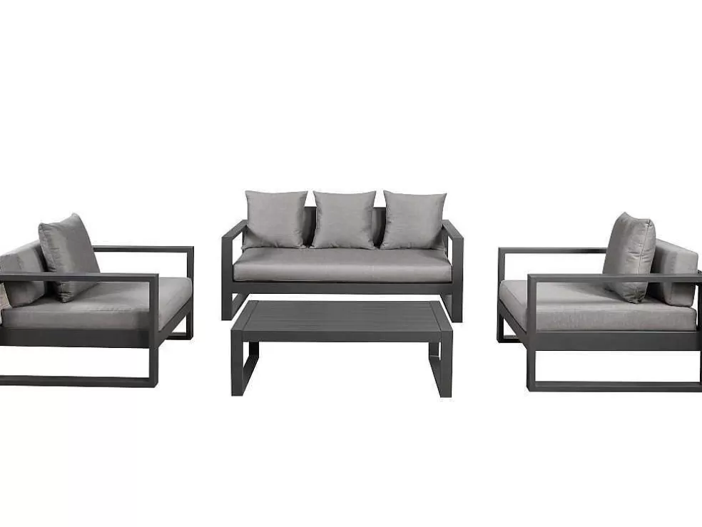 MYLIA Conjunto De Jardim Em Aluminio: Um Sofá De 3 Lugares, 2 Cadeiroes E Uma Mesa De Centro - Molokai* Conjunto Relax De Jardim