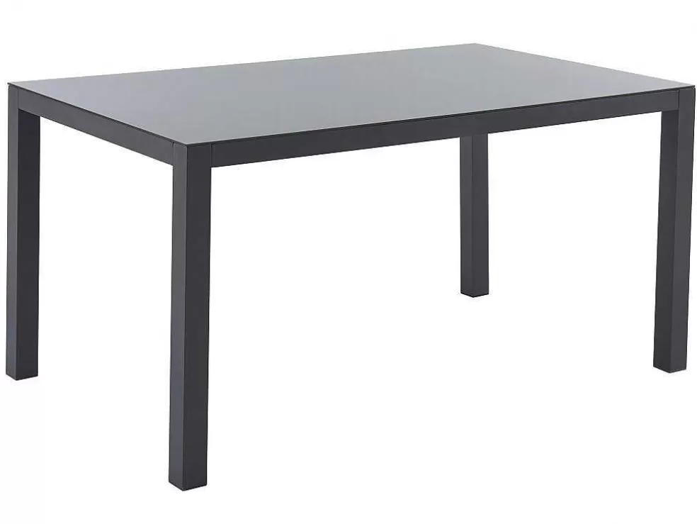 MYLIA Conjunto De Jardim Em Aluminio, Uma Mesa C. 150 Cm E 6 Cadeiroes, Cinzento Antracite - Jolane* Conjunto Mesa E Cadeiras De Jardim