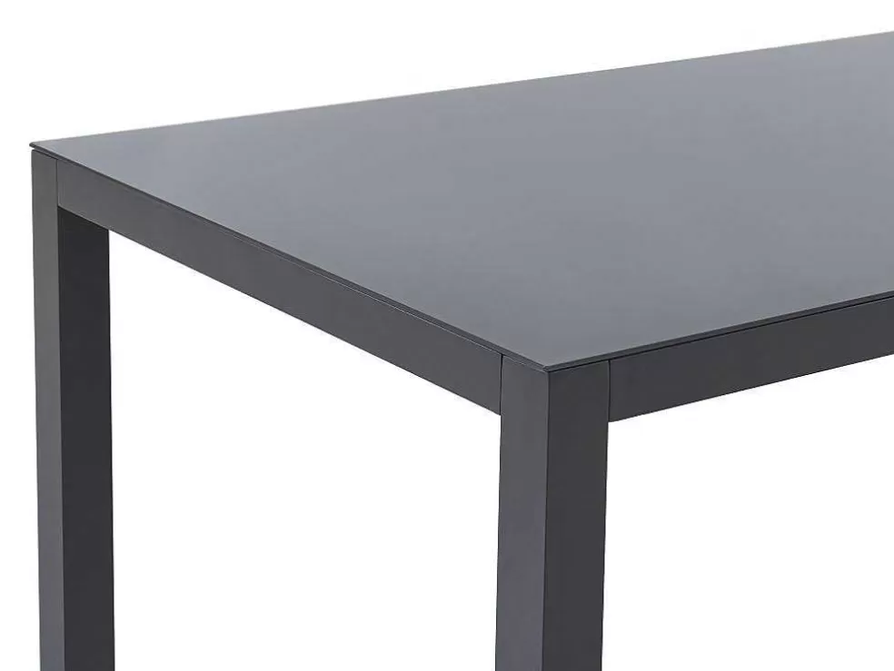 MYLIA Conjunto De Jardim Em Aluminio, Uma Mesa C. 150 Cm E 6 Cadeiroes, Cinzento Antracite - Jolane* Conjunto Mesa E Cadeiras De Jardim