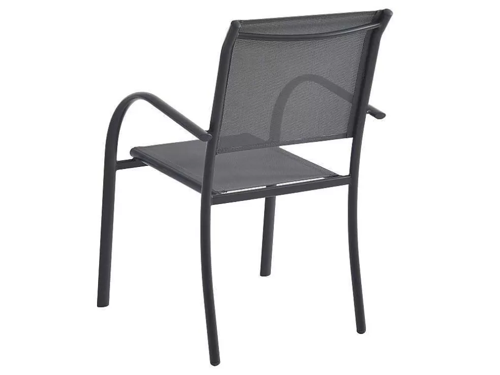 MYLIA Conjunto De Jardim Em Aluminio, Uma Mesa C. 150 Cm E 6 Cadeiroes, Cinzento Antracite - Jolane* Conjunto Mesa E Cadeiras De Jardim