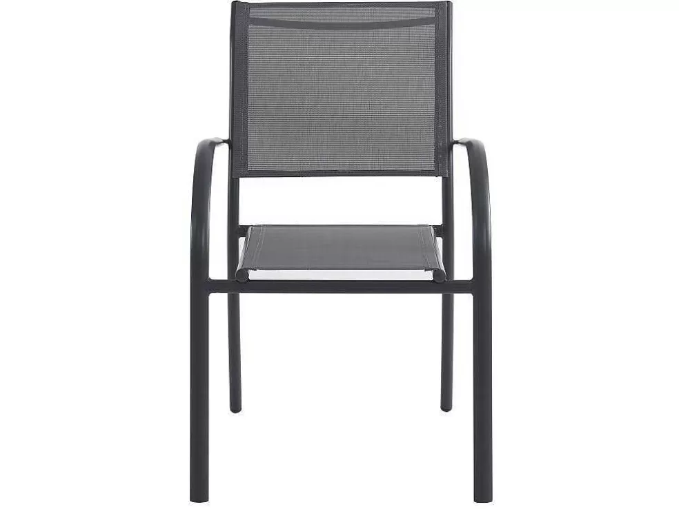 MYLIA Conjunto De Jardim Em Aluminio, Uma Mesa C. 150 Cm E 6 Cadeiroes, Cinzento Antracite - Jolane* Conjunto Mesa E Cadeiras De Jardim