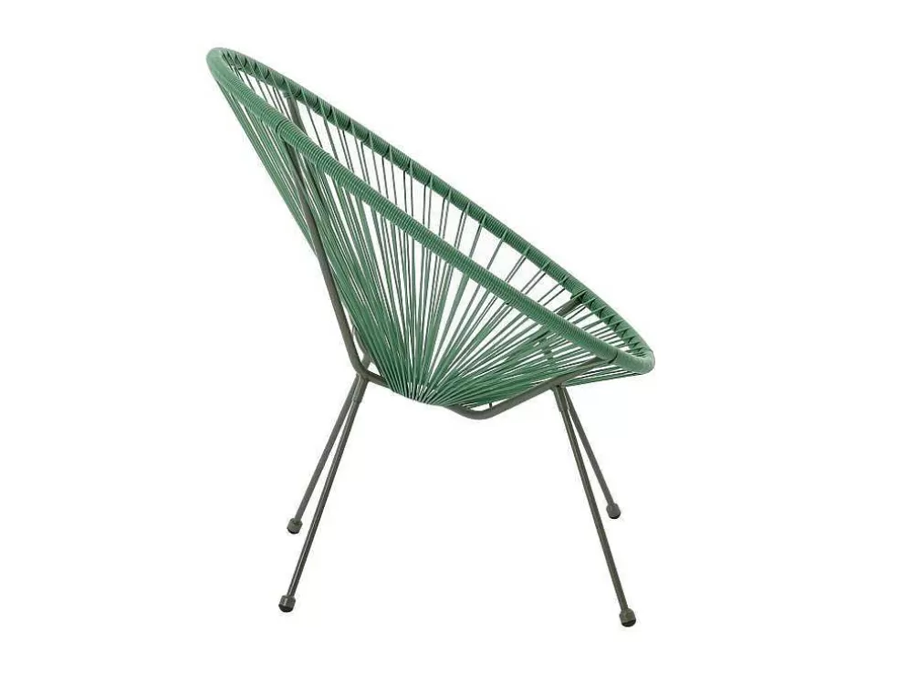 MYLIA Conjunto De Jardim Em Fios De Resina Entrancados, 2 Cadeiroes, Um Banco E Uma Mesa Caqui - Alios Iii De * Conjunto Relax De Jardim