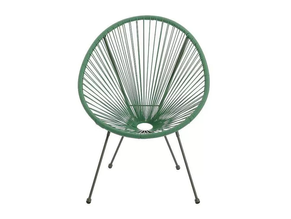MYLIA Conjunto De Jardim Em Fios De Resina Entrancados, 2 Cadeiroes, Um Banco E Uma Mesa Caqui - Alios Iii De * Conjunto Relax De Jardim