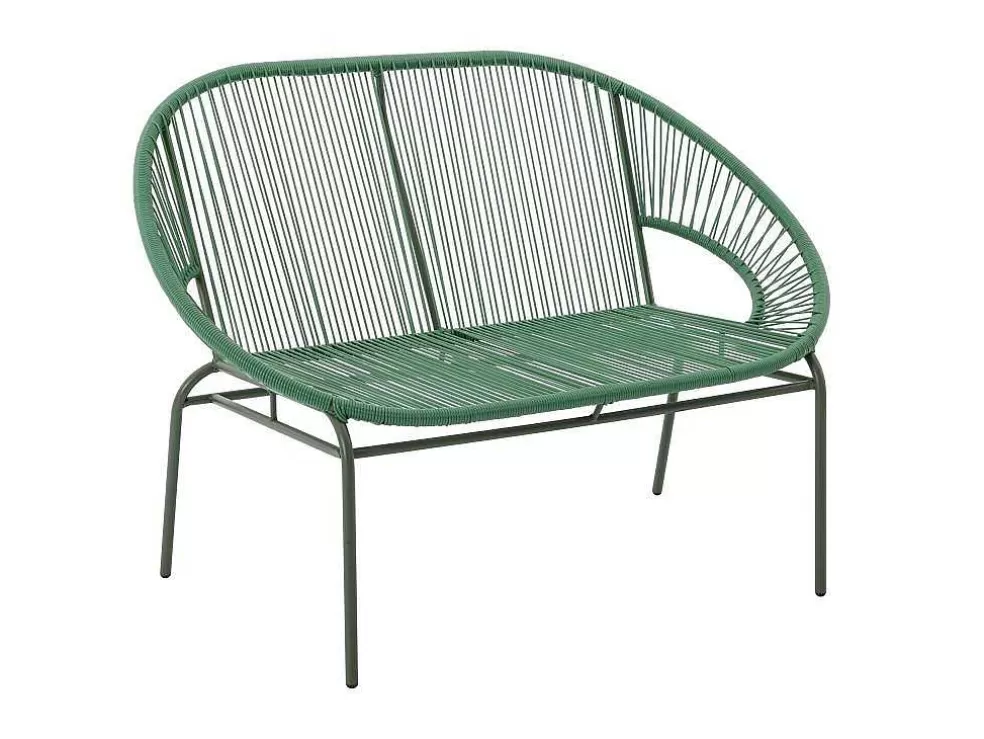 MYLIA Conjunto De Jardim Em Fios De Resina Entrancados, 2 Cadeiroes, Um Banco E Uma Mesa Caqui - Alios Iii De * Conjunto Relax De Jardim